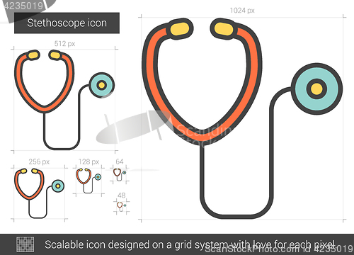 Image of Stethoscope line icon.