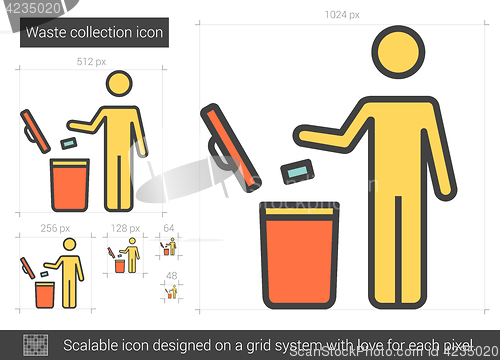 Image of Waste collection line icon.