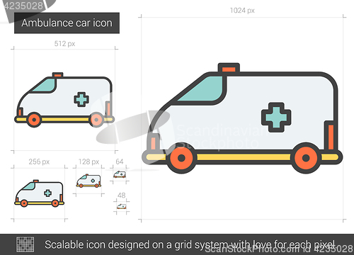 Image of Ambulance car line icon.