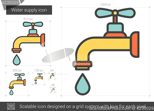 Image of Water supply line icon.