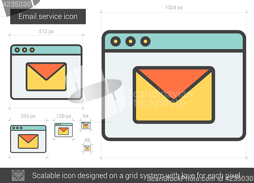 Image of Email service line icon.