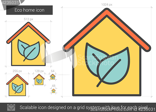 Image of Eco home line icon.