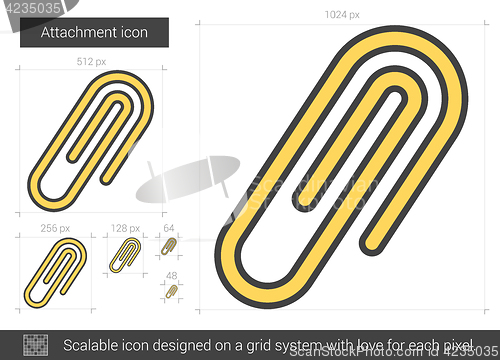 Image of Attachment line icon.