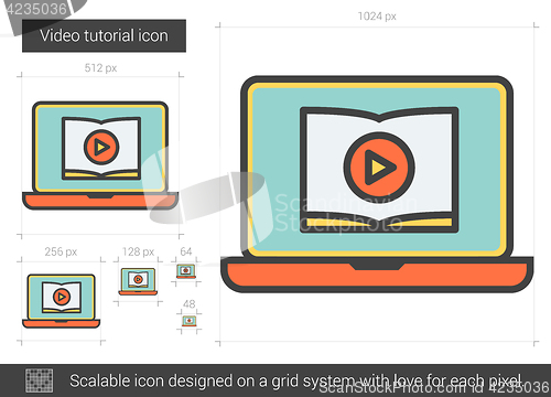Image of Video tutorial line icon.