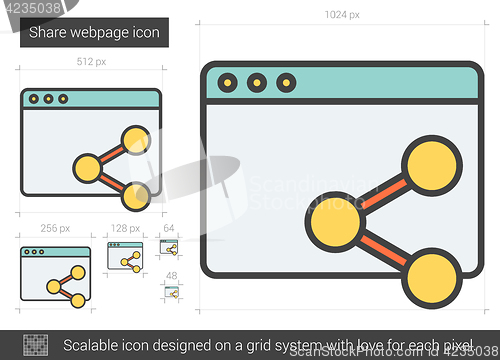 Image of Share webpage line icon.