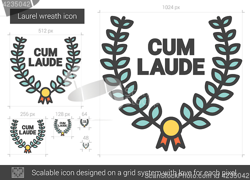 Image of Laurel wreath line icon.