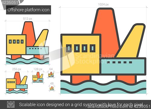 Image of Offshore platform line icon.