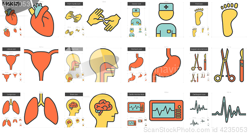 Image of Medicine line icon set.