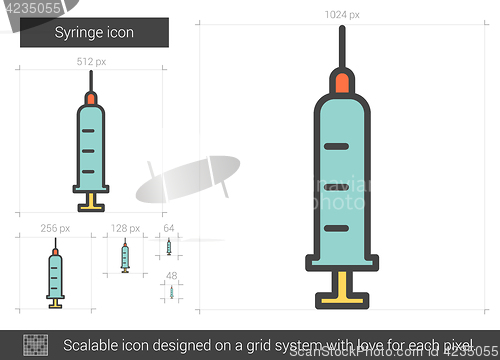 Image of Syringe line icon.