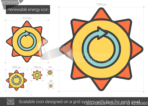 Image of Renewable energy line icon.