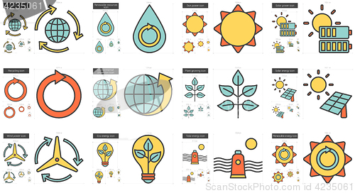 Image of Ecology line icon set.