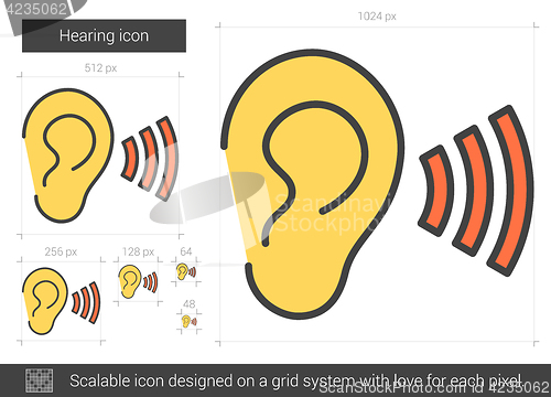 Image of Hearing line icon.