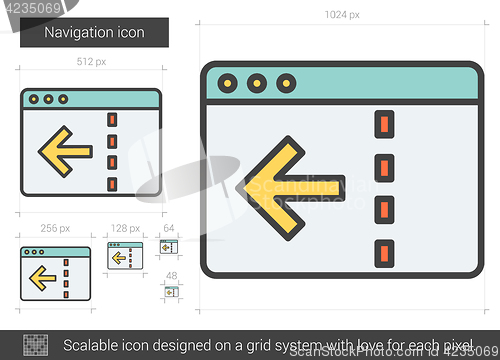 Image of Navigation line icon.