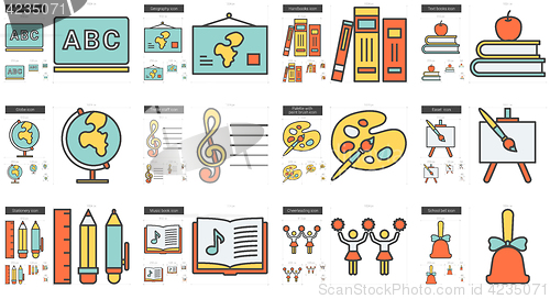 Image of Education line icon set.