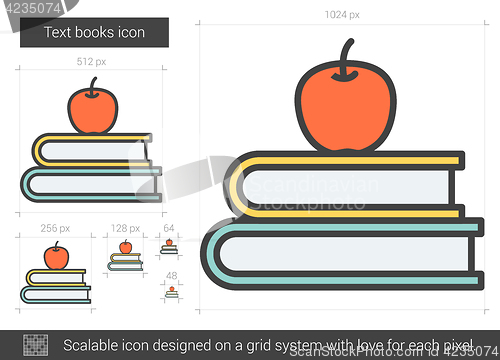 Image of Text books line icon.