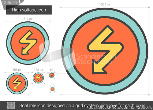 Image of High voltage line icon.