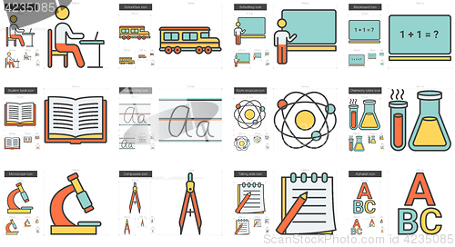 Image of Education line icon set.