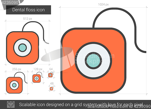 Image of Dental floss line icon.