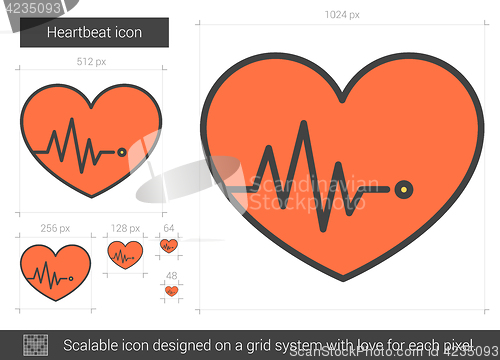 Image of Heartbeat line icon.