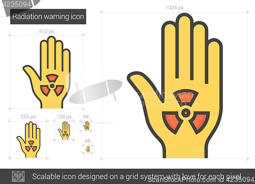 Image of Radiation warning line icon.