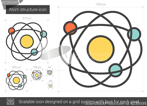 Image of Atom structure line icon.