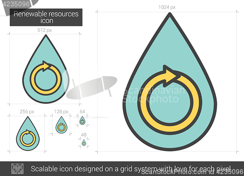 Image of Renewable resources line icon.