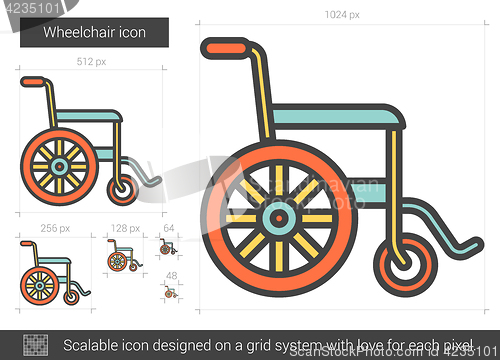 Image of Wheelchair line icon.