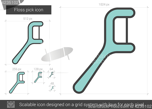 Image of Floss pick line icon.