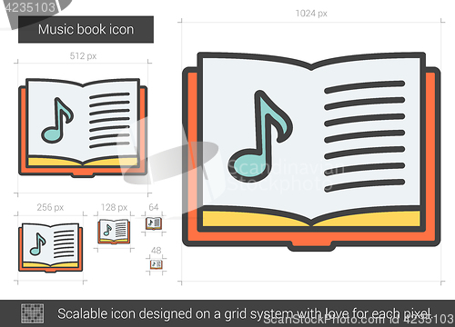 Image of Music book line icon.