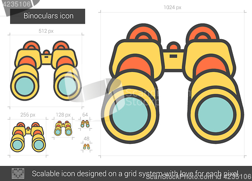 Image of Binoculars line icon.