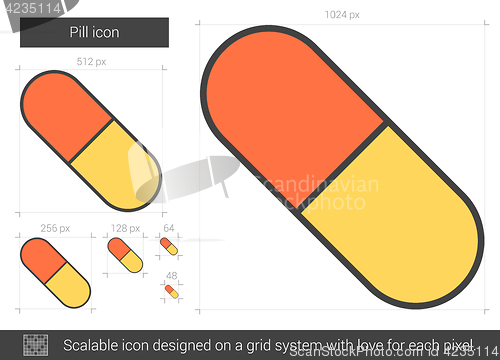 Image of Pill line icon.