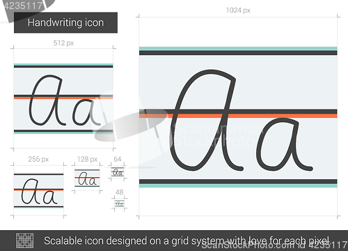 Image of Handwriting line icon.