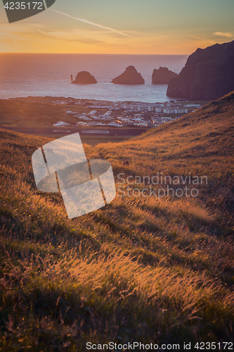 Image of Sunset at the vestmannaeyjar island