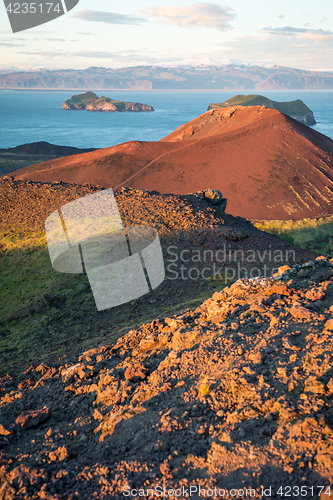 Image of Sunset at the vestmannaeyjar island