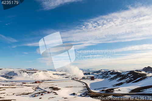 Image of Geothermal lanscape during winter in Iceland