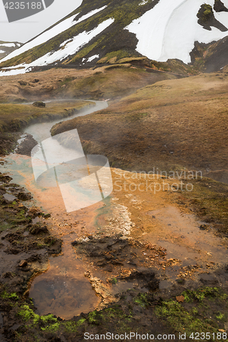 Image of Icelandic geothermal area during winter