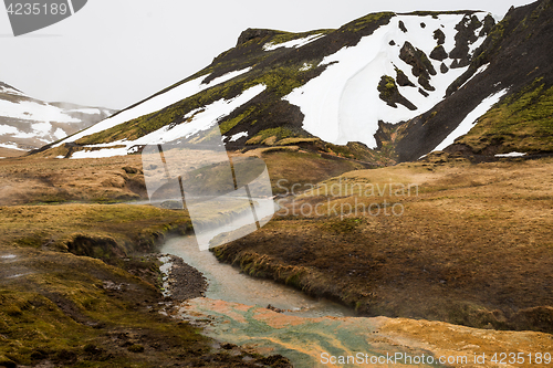 Image of Icelandic geothermal area during winter