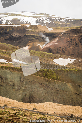 Image of Icelandic geothermal area during winter