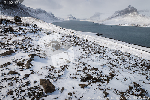 Image of Beautiful winter landscape in Iceland