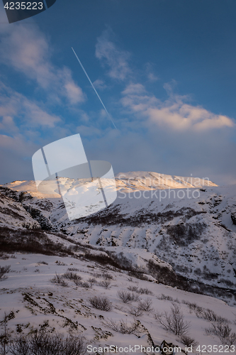 Image of Winter landscape near Glymur waterfall, Iceland