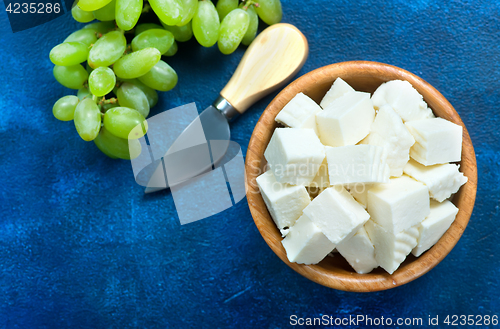 Image of cheese with grape