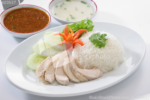 Image of Thai Food steam chicken over rice