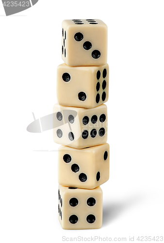 Image of Five gaming dice