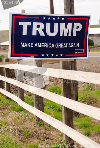 Image of Trump For President Campaign Sign Rural Farm Country