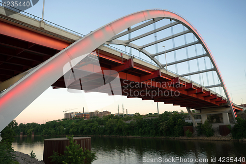 Image of Korean Veterans Blvd Bridge Cumberland River Nashville Tennessee