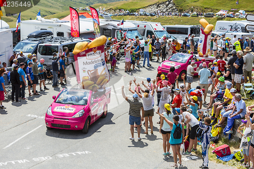 Image of  St. Michel Madeleines Caravan in Alps - Tour de France 2015