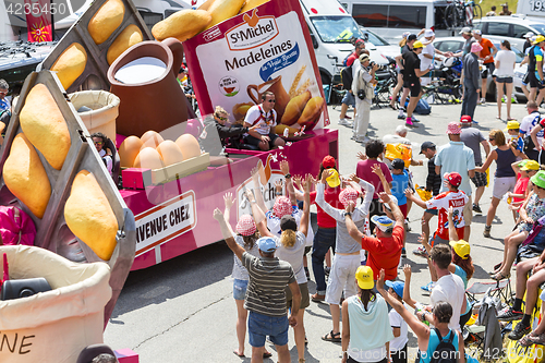 Image of  St. Michel Madeleines Caravan in Alps - Tour de France 2015