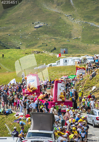 Image of  St. Michel Madeleines Caravan in Alps - Tour de France 2015