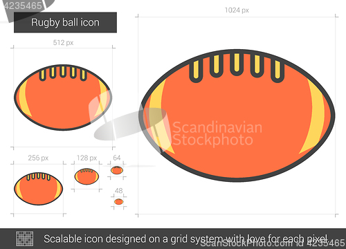 Image of Rugby ball line icon.