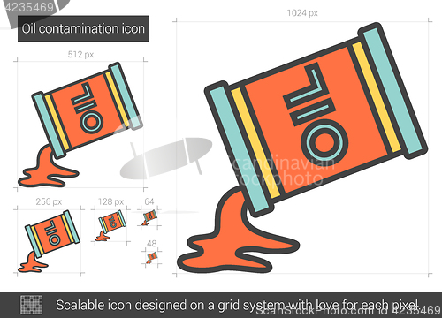 Image of Oil contamination line icon.